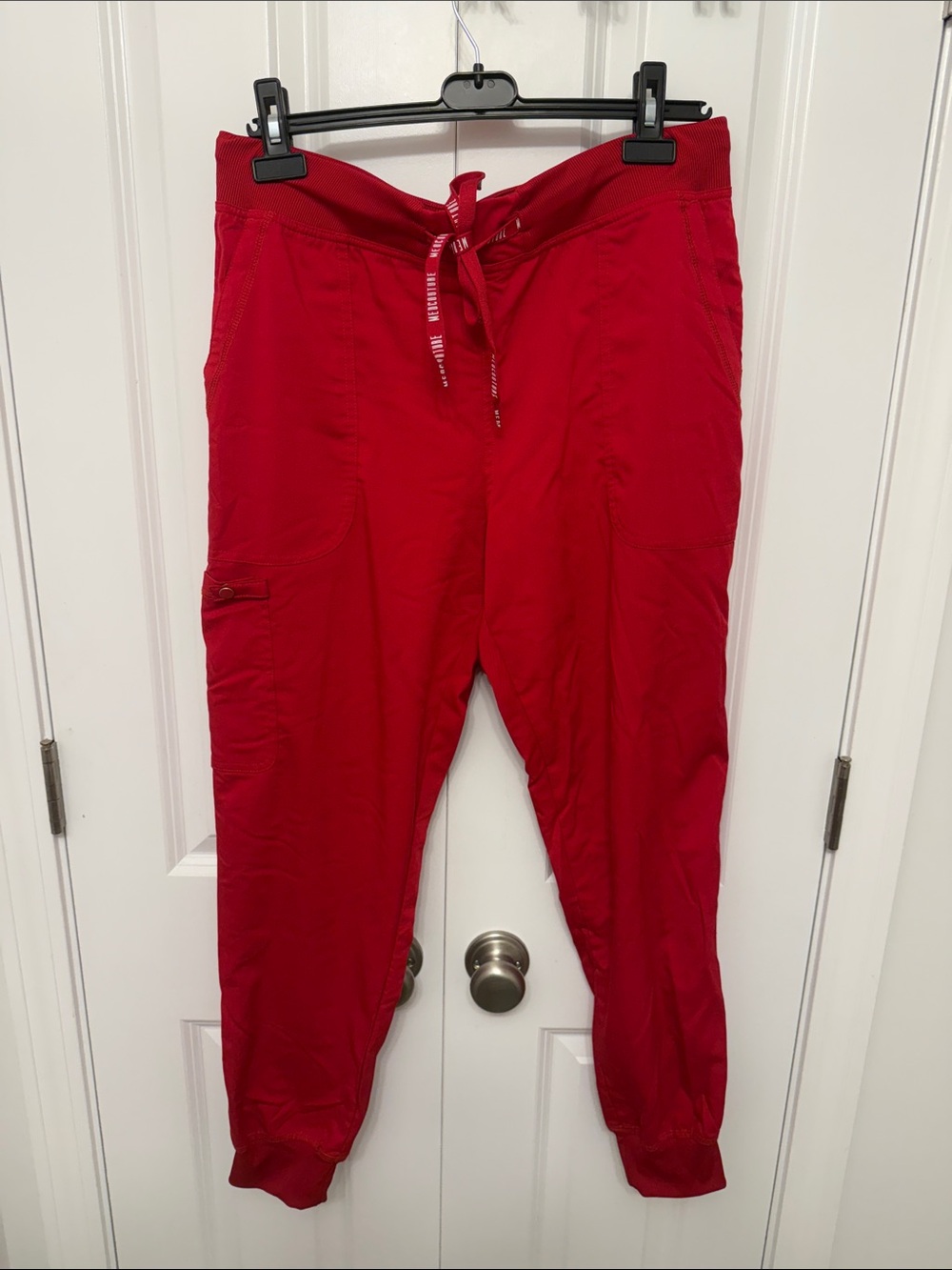 Med Couture Women's Red Jogger Scrub Pants